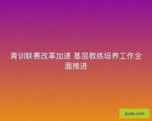 青训联赛改革加速 基层教练培养工作全面推进