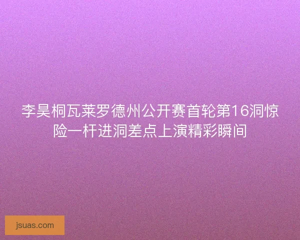 李昊桐瓦莱罗德州公开赛首轮第16洞惊险一杆进洞差点上演精彩瞬间